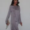 ⁦שמלת מילאן סגולה⁩ – תמונה ⁦4⁩